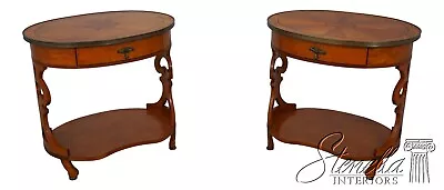 60246EC: Pair JOHN WIDDICOMB Bierdermier Style 1 Drawer Lamp Tables	 • $2195