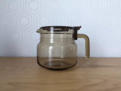 Vintage Arcopal France Amber Brown Glass Coffee Pot Retro 70s 80s • £9.99