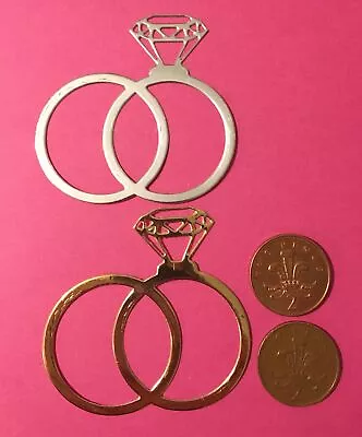 4 Large Wedding  Ring/ Engagement Ring Die Cuts 6.3 X 6.5 Cm 2 Silver 2 Gold • £1