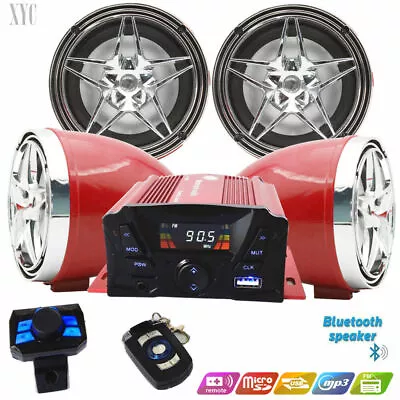 12V Motorcycle Bluetooth Audio FM Radio Stereo Speaker For IPhone/iPod/MP3 • $87.06