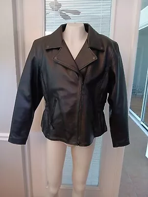 First Classics Leather Jacket Women’s 3XL Biker Motorcycle Jacket • $99.99