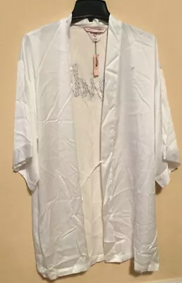 Defect Victoria's Secret Robe Satin Bride Bridal Collection One Size White Blue • $8.99