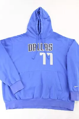 Nike Dallas Mavericks Luca Doncic Essential Fleece Mens Blue Hoodie Sz XL • $49.99