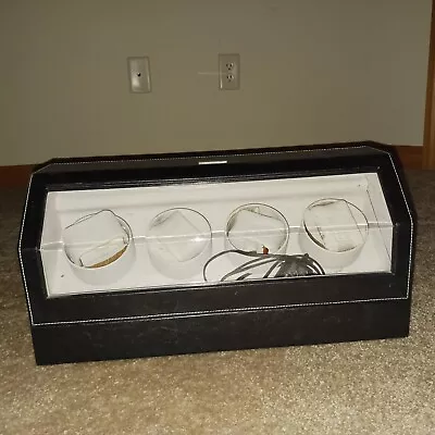 Heiden Quad Watch Winder . Black Case Beige Interior.  • $75