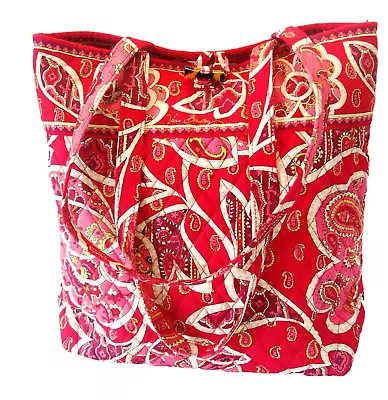 Vera Bradley Quilted 100% Cotton Toggle Tote Bag Rosy Posies Pattern • $17.60