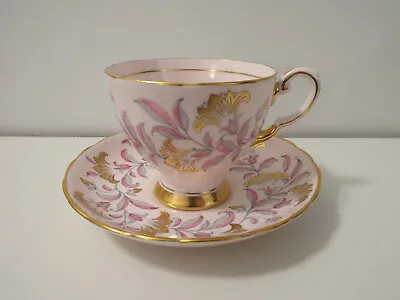 VTG Fine English Bone China  Floral - Pink & Gold  Tea Cup & Saucer (Tuscan) • $39.99