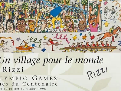 James Rizzi Original Print VILLAGE FOR THE WORLD Hand Signed Olympic Game Mint • $311.20