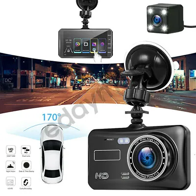 $35.95 • Buy Car Dash Camera Touch Night Vision Video DVR Recorder Front And Rear Dual Cam 4 