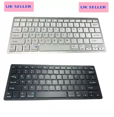 50OHM Wireless Keyboard White/Black For PC Laptop IMac IPad Android Phone • £7.94