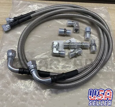 SS Braided Transmission Cooler Hose Lines Fittings TH350/700R4/TH400 52  Length • $32.89