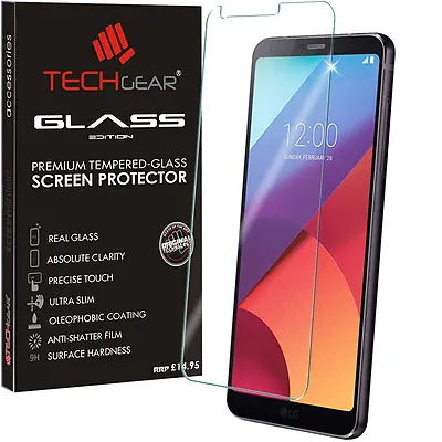Genuine TECHGEAR TEMPERED GLASS Screen Protector Cover For LG G6 (H870) • £2.95