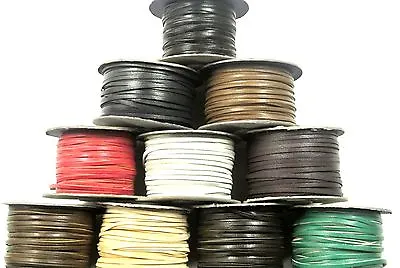 3mm Flat Genuine Leather Thonging Strip Laces Cord Various Colours And Lengths • £41.95