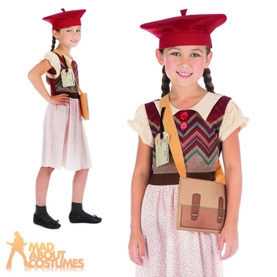 £12.99 • Buy Kids 1940s Schoolgirl Costume WW2 Book Week Day Girls Child Fancy Dress Outfit