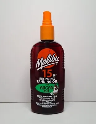 Malibu Bronzing Tanning Oil 15 SPF With Argan Oil 200ml Medium Protection • £7.99