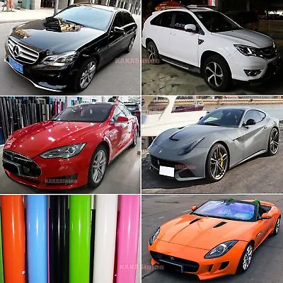 Glossy Car Paint Strips Bright Flat Vinyl Wrap Film Sticker Air Free Stretch AB • $124.18