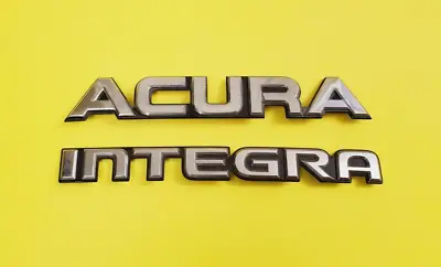 90-93 Acura Integra Rear Trunk Hatch Lid Emblem Set Chrome Silver Set #a25 • $69.99