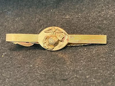 Vintage USMC Tie Bar Clasp U. S. Marine Corps Hallmarked SWK- Gold Tone • $6.95