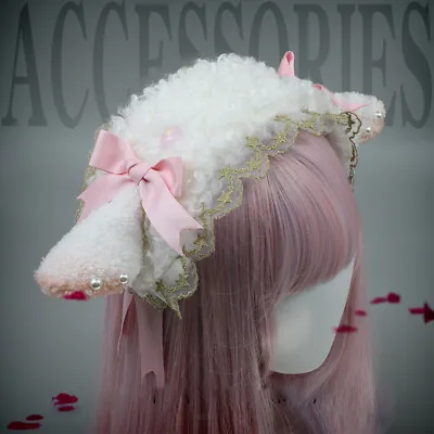 Sheep Ears Headband Kawaii Lolita Accessories Cosplay Hair Hoop JK Girl Hairpin • $10.97