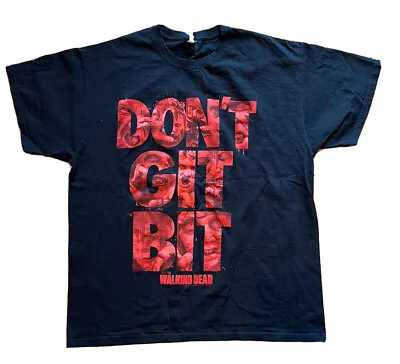 The Walking Dead Mens T-Shirt XL Don't Git Bit Zombie Filled Logo 2012 Jerzees • $9.45
