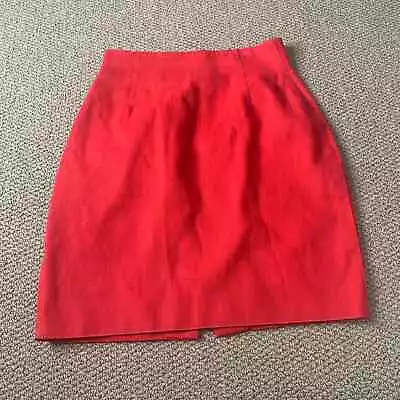 Zang Toi Womens Skirt 6 Red Pencil Straight Lined Slit Knee Length Work Office • $21