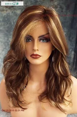  Orchid  LACE FRONT W/ LACE PART WIG BROWN HIGHLIGHTED CARAMEL KISS M * MUST SEE • $252