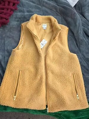 J Crew Puffer Vest Women Medium Mustard Full Zip With Pockets • $4