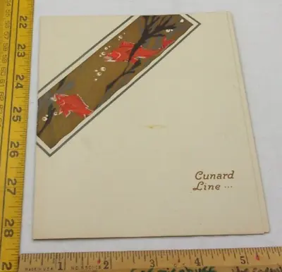 RMS Mauretania Cunard Line Ship 1929 RARE Goldfish Menu Vintage Feb 28 • $39