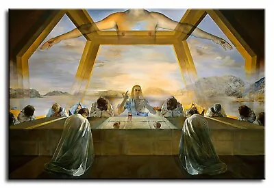 Wall Art Canvas Picture Print Of Salvador Dali  The Last Supper - Framed • £13.99