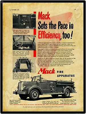 1949 Mack Fire Truck New Metal Sign: Birmingham Alabama Fire Dept. - Large Size • $33.88