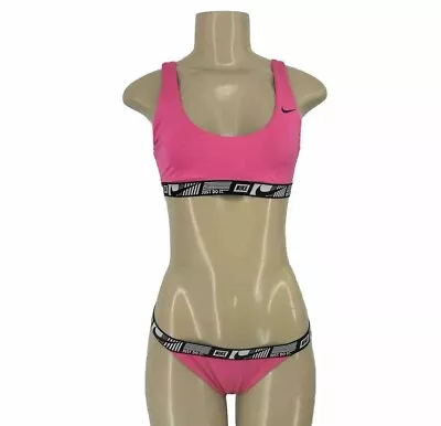 Nike S/M Women Swimming Essential Taping Bikini Bottom / Top In Pink 1-6 • $24.29