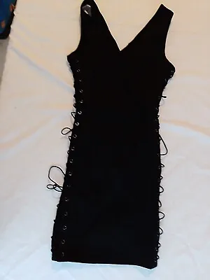 Women's Dress Unbranded Size (See Pics) Lace Up Sides Black 389 • £14.99