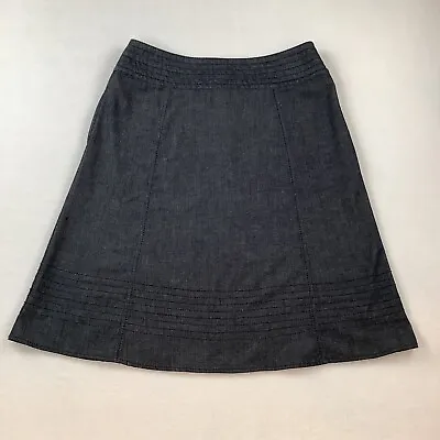 J Jill Skirt Women’s Size  10 Charcoal Gray  A-Line Stretch Pockets Back Zipper • $18.59
