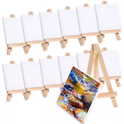 Crafts Mini Canvas And Easel Set 3x3 Inch - 12 Pack-KC • $23.68