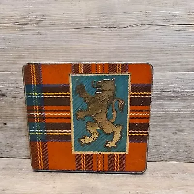 Vintage Dundee Scottish Tartan Shortbread TIN Thistle - • $22