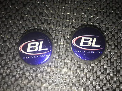 Lot Of 2 Bud Light Beer Light Up Flashing LED Bottle Cap Pin. Needs Battery • $16.98