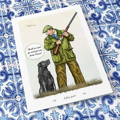 Shoot Day Dog Card Missed The Bird Gundog Lab Springer Cocker Spaniel Card • £3.95
