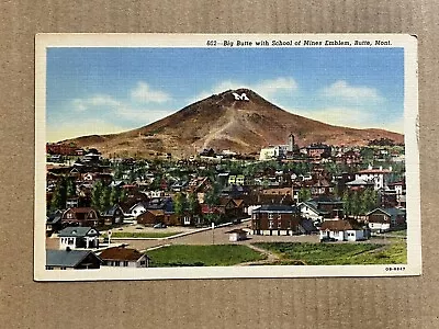 Postcard Butte MT Montana State College School Of Mines Mining Emblem Vintage PC • $4.99