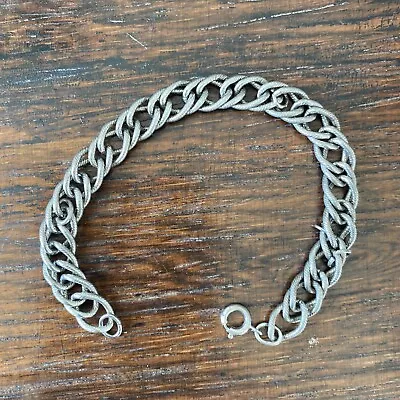 Vintage Textured Sterling Starter Charm Bracelet 7  (C9) • $30