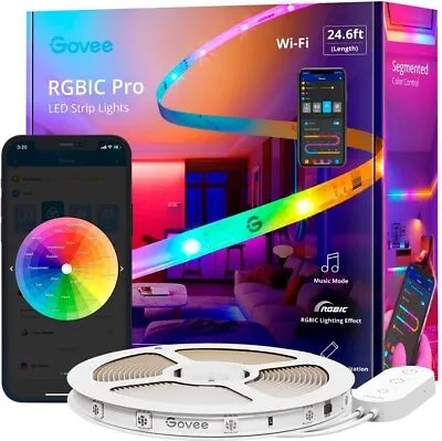 Govee RGBIC Smart LED Strip Lights For Bed Living Room WIFI App Control - 25ft • $25.99