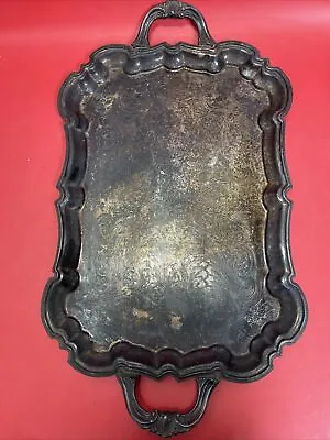 ANTIQUE F.B. ROGERS SILVER Co. TRADEMARK 1883 SILVER-PLATED LARGE TRAY • $110
