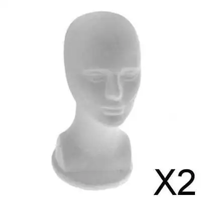 £11.86 • Buy 2X Polystyrene Styrofoam Model Head Male Mannequin Stand Model Wig Hair Display