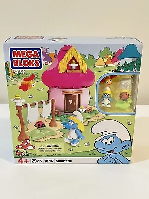 NEW Mega Bloks 10707 Smurfette Pink Mushroom House Village Smurfs Building Block • $40