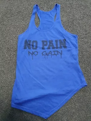 £8 • Buy Met X Blue Workout Gym Vest Fitness King Mens Top Tank Racerback Large 