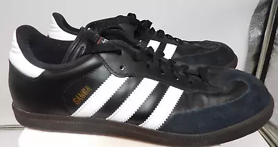 ADIDAS Men Samba Classic Shoes Leather Sz 8.5 Black/Gum Low-Top Sneakers  034563 • $40