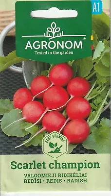 Radish Seeds SCARLET CHAMPION-Early Round Variety -ready To Eat In 4 Weeks • £1.45