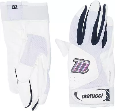 New Marucci 2020 Quest Baseball/Softball Baseball Batting Gloves Yth Small Wh/Ny • $23.70