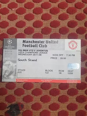 1996/97 Manchester United V Juventus Champions League Ticket  • £1.20