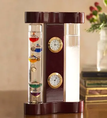 Galileo Thermometer Storm Glass Weather Station With Clock And Hygrometer  • £39.99