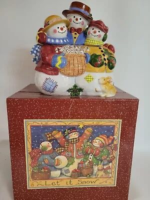 Homestyle Ceramics Cookie Jar 3 Snowmen Let It Snow Artwork By Susan Winget • $47.97