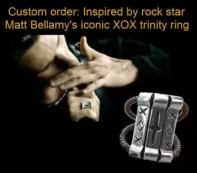 Inspired By Matt Bellamy XOX-Trinity Ring Sterling Silver Matthew Bellamy Muse • $350